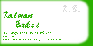 kalman baksi business card